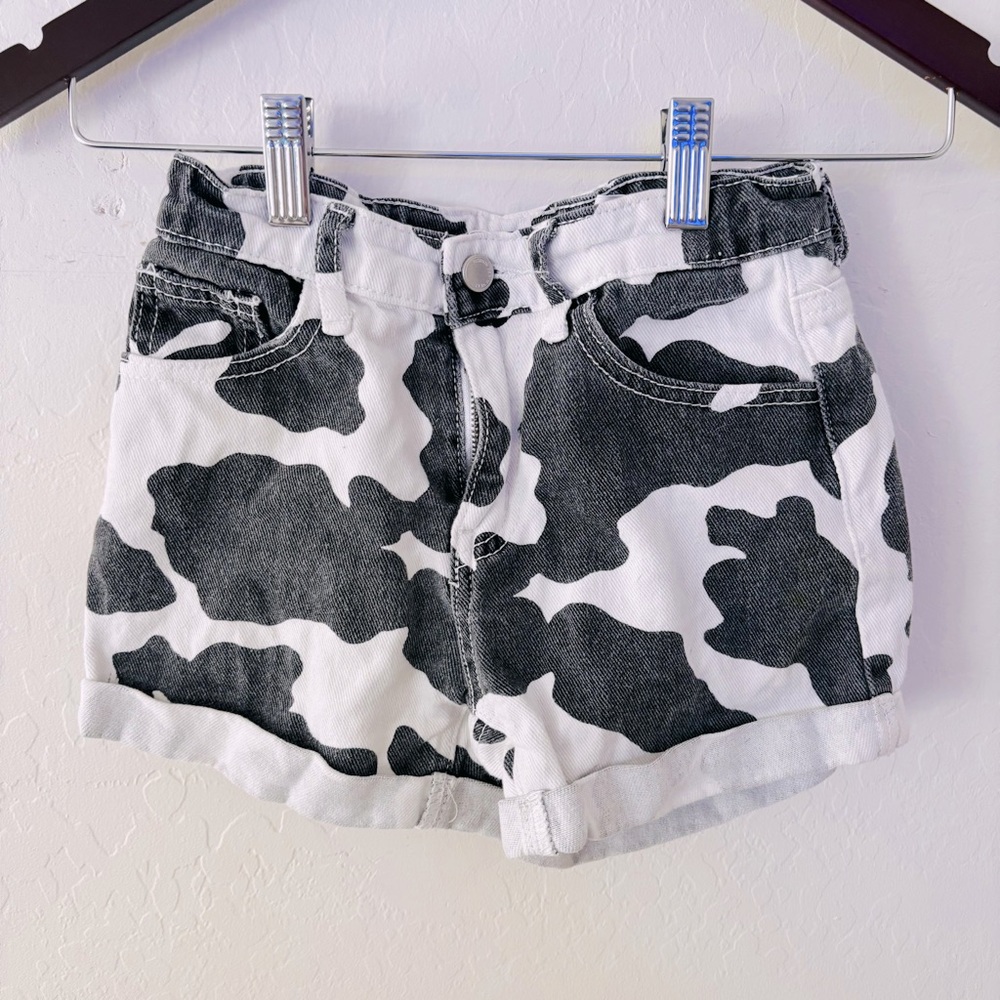 Girls‎ Print Black and White Camo Shorts Size 10